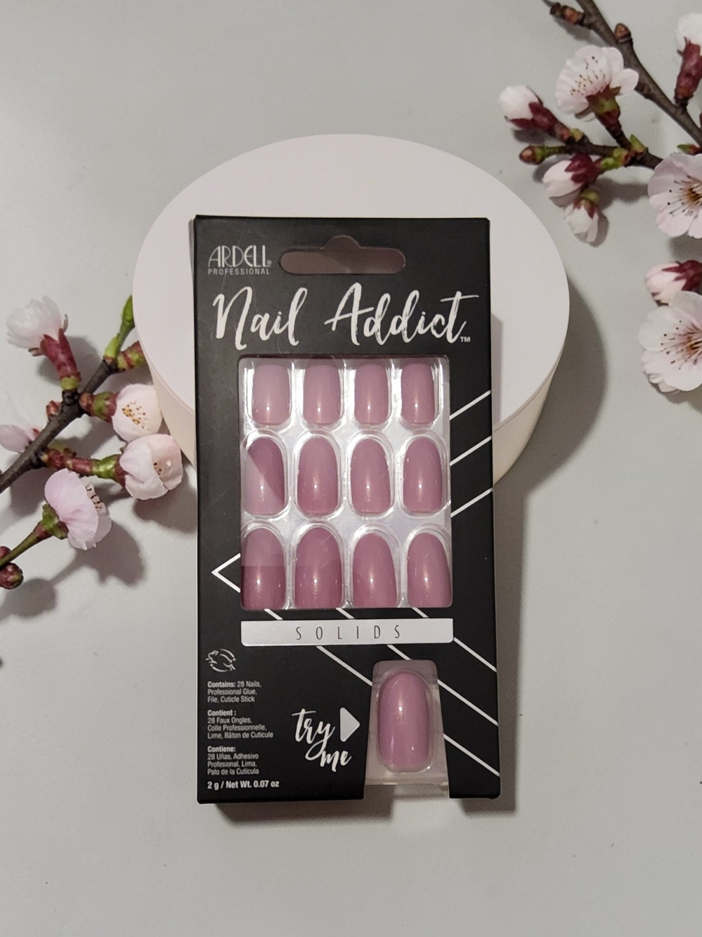28 Pcs Ardell Nail Addict Press-On Nails in Mauve